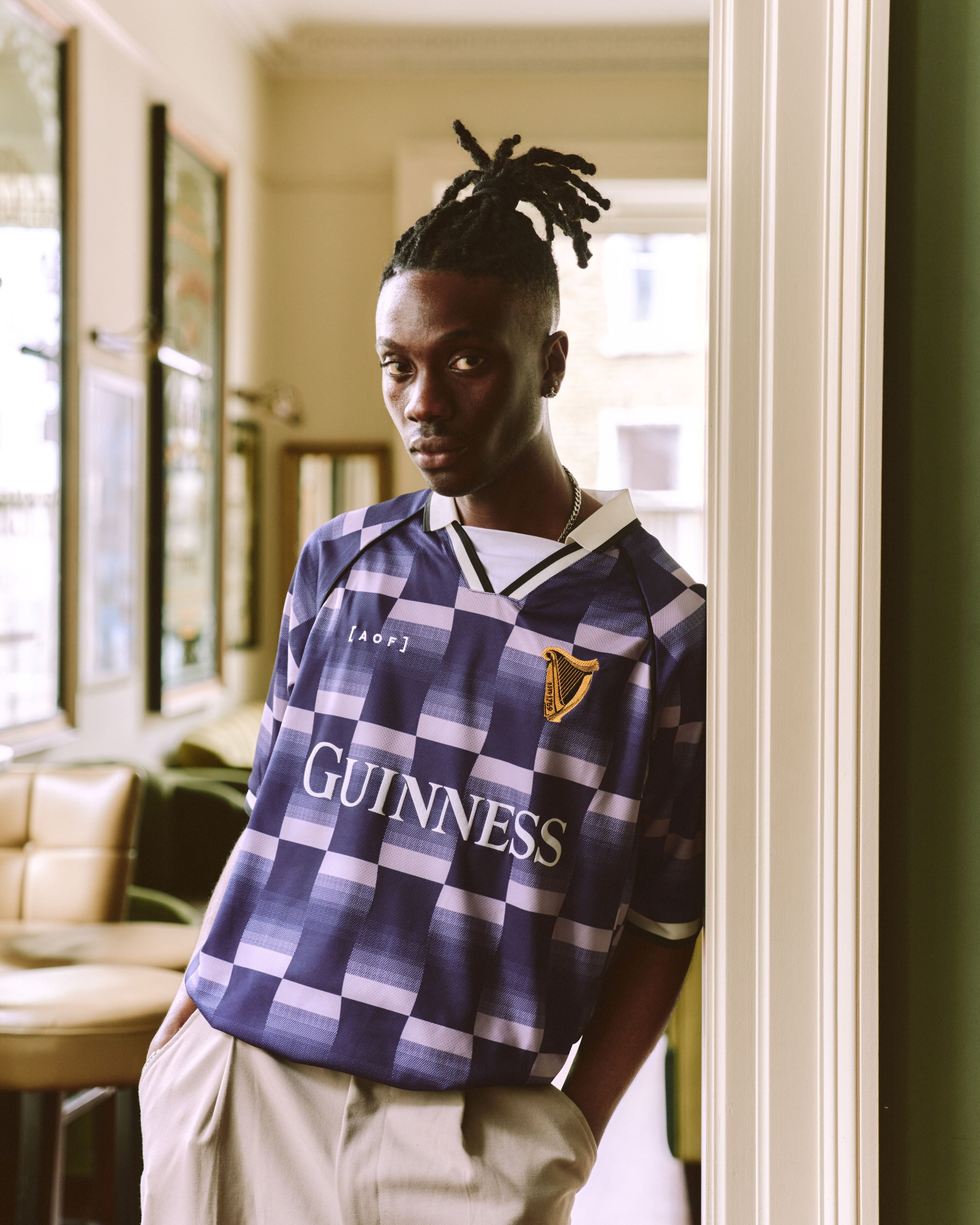 AOF X Guinness Tops | Guinness Shirt - Navy | Art of Football T-Shirts