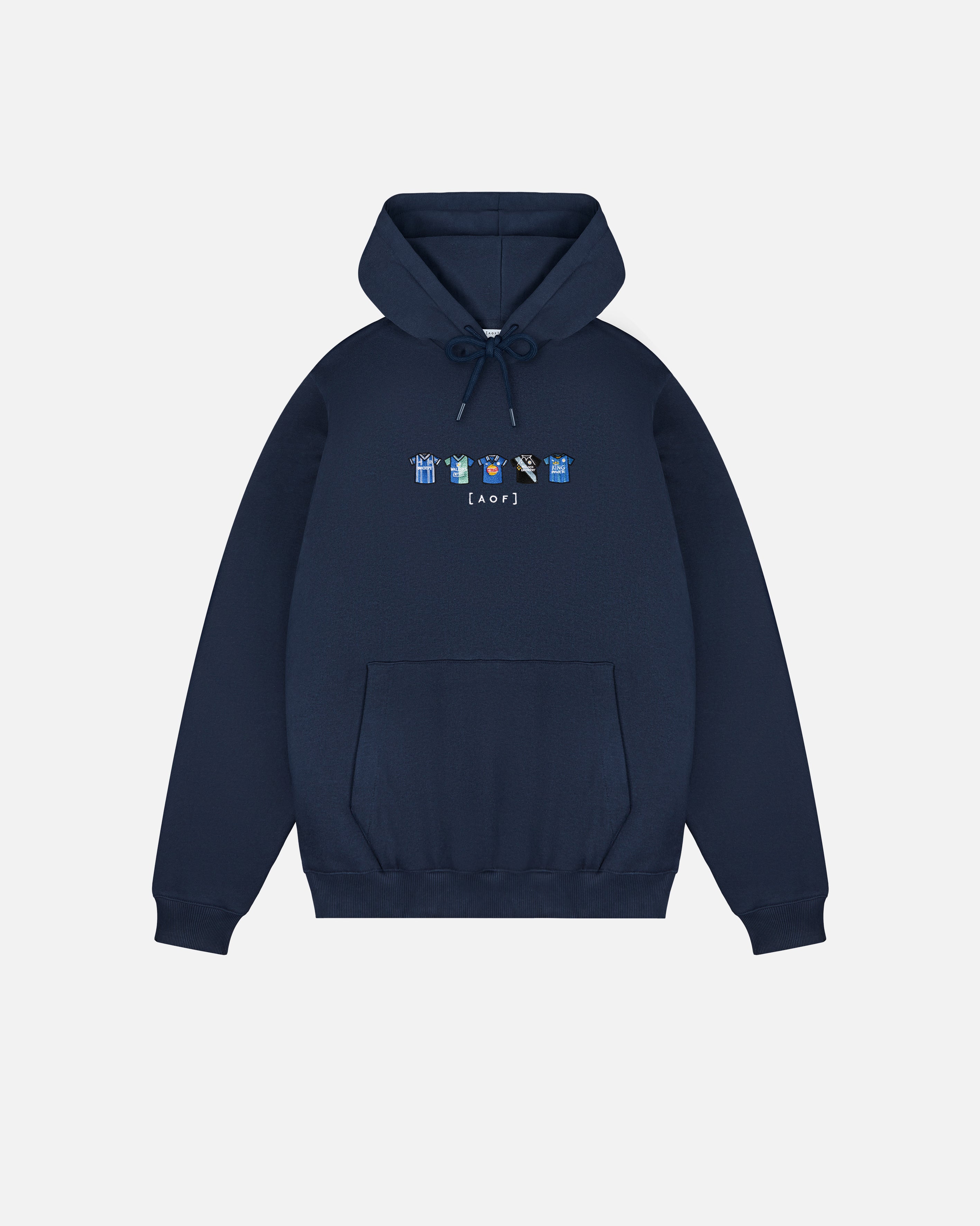 AOF Leicester Embroidered Classics Hoodie | Navy Sweat