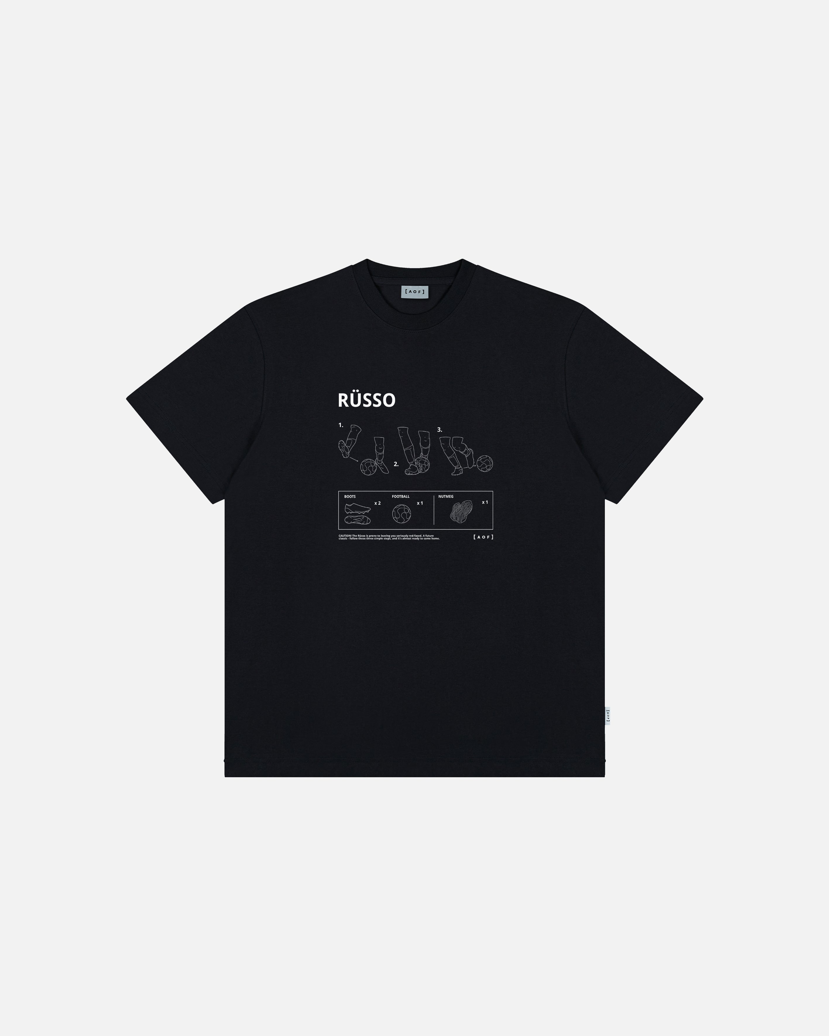 AOF x Russo Tee | Black Graphic Tee | Art of Football