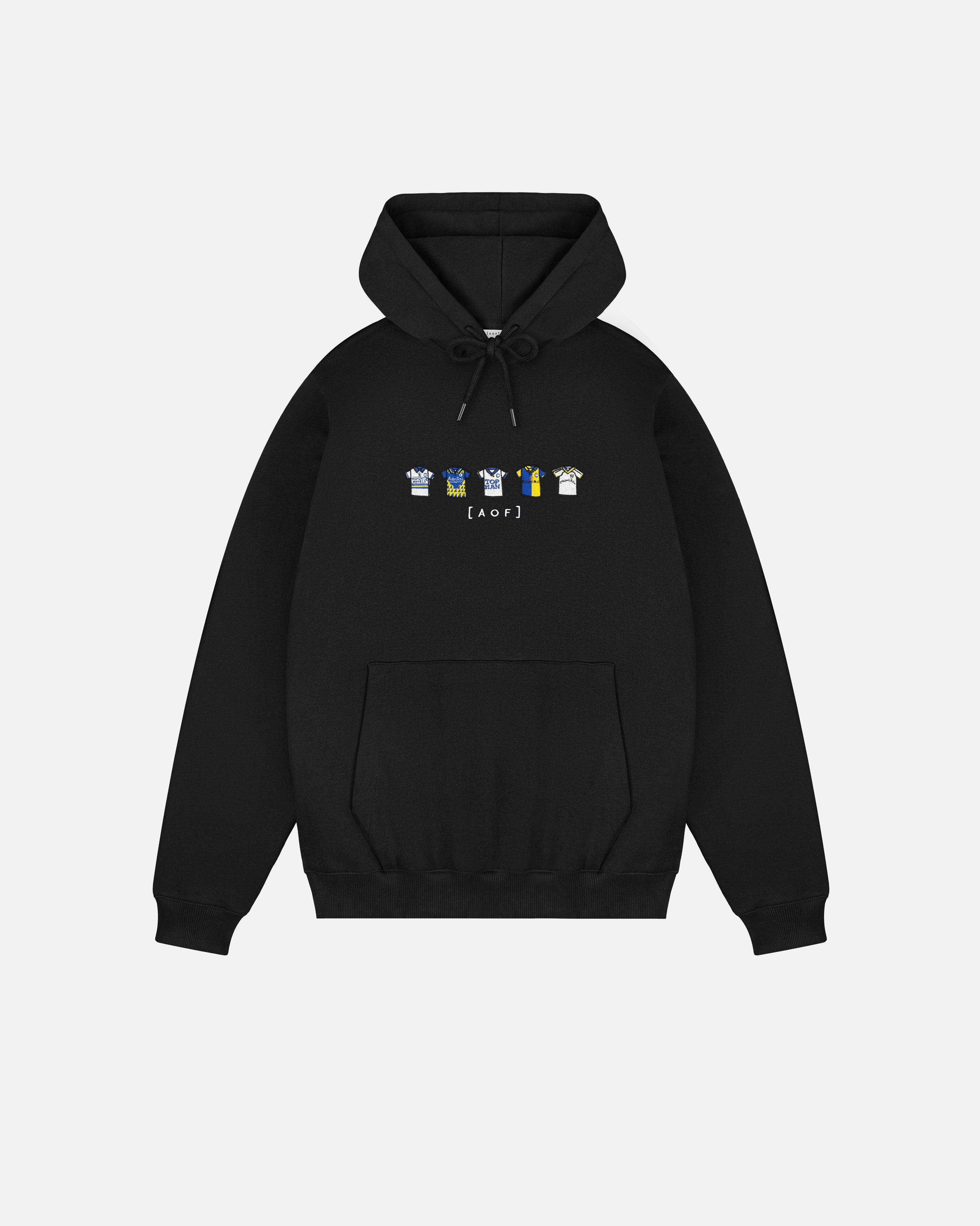 AOF Leeds Embroidered Classics | Black Hoodie | Art of Football