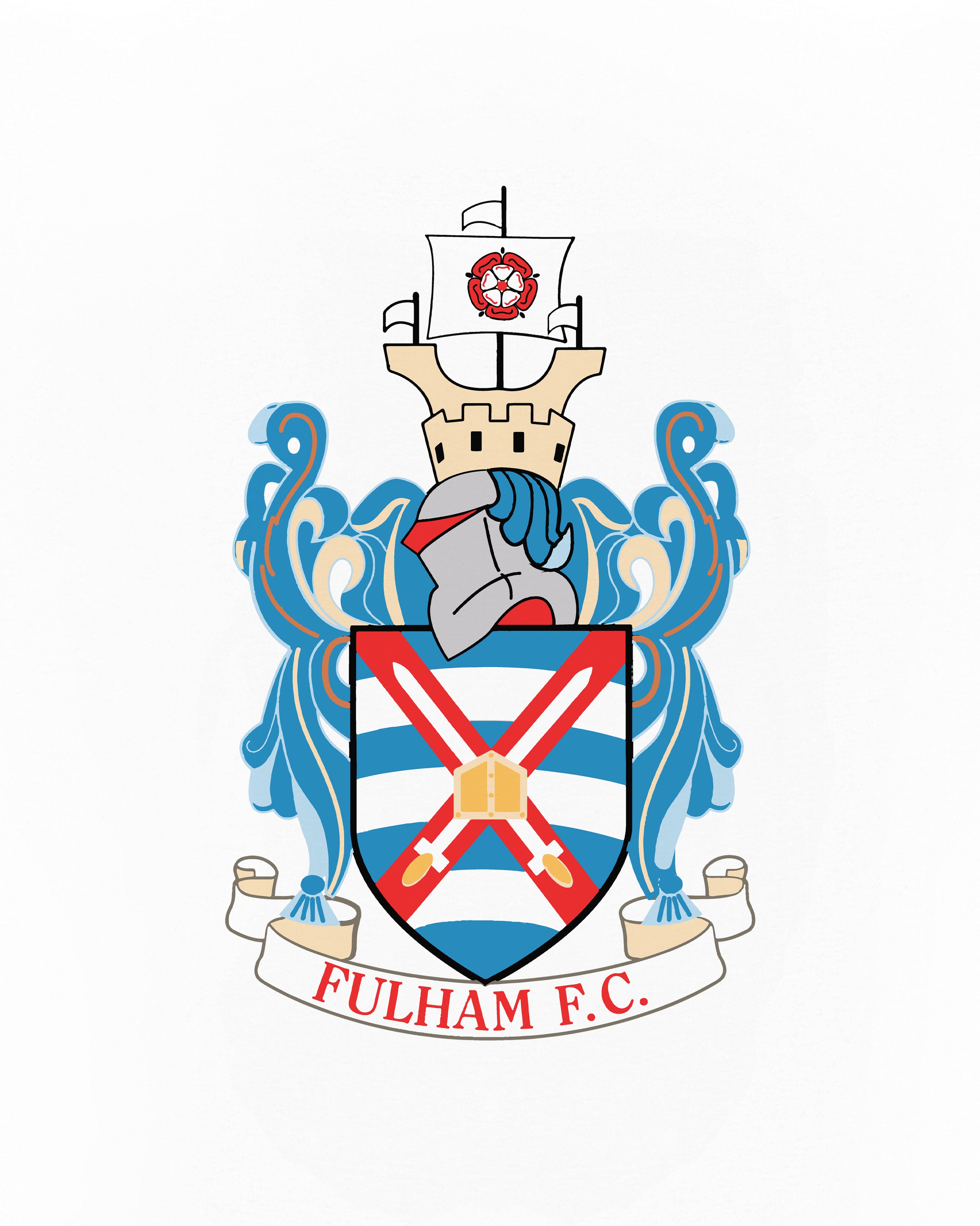 ART OF x Fulham 90s Crest Tee | White Graphic Football T-shirt