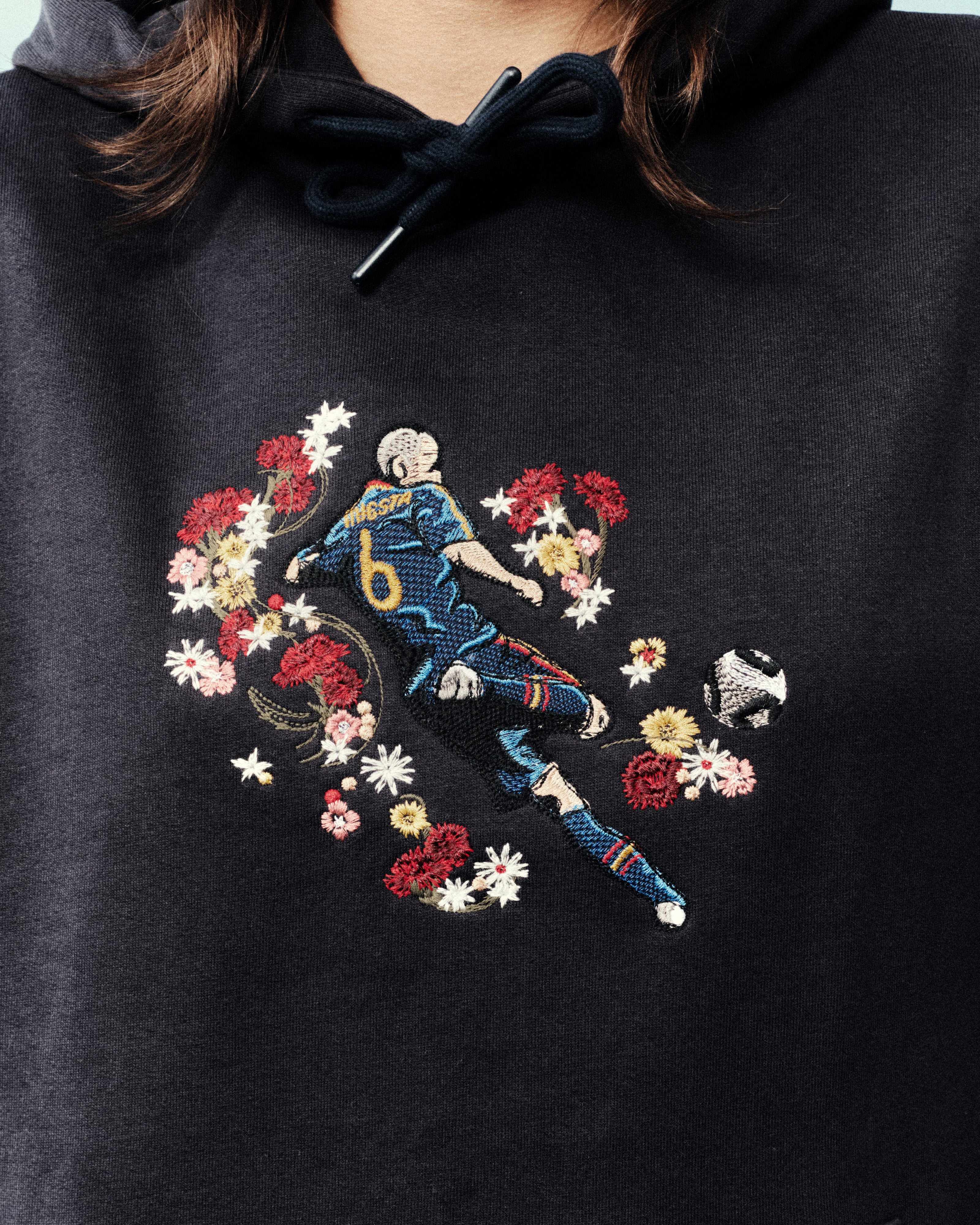 AOF Flowers For Iniesta Hoodie | Navy Sweat | Art of Football