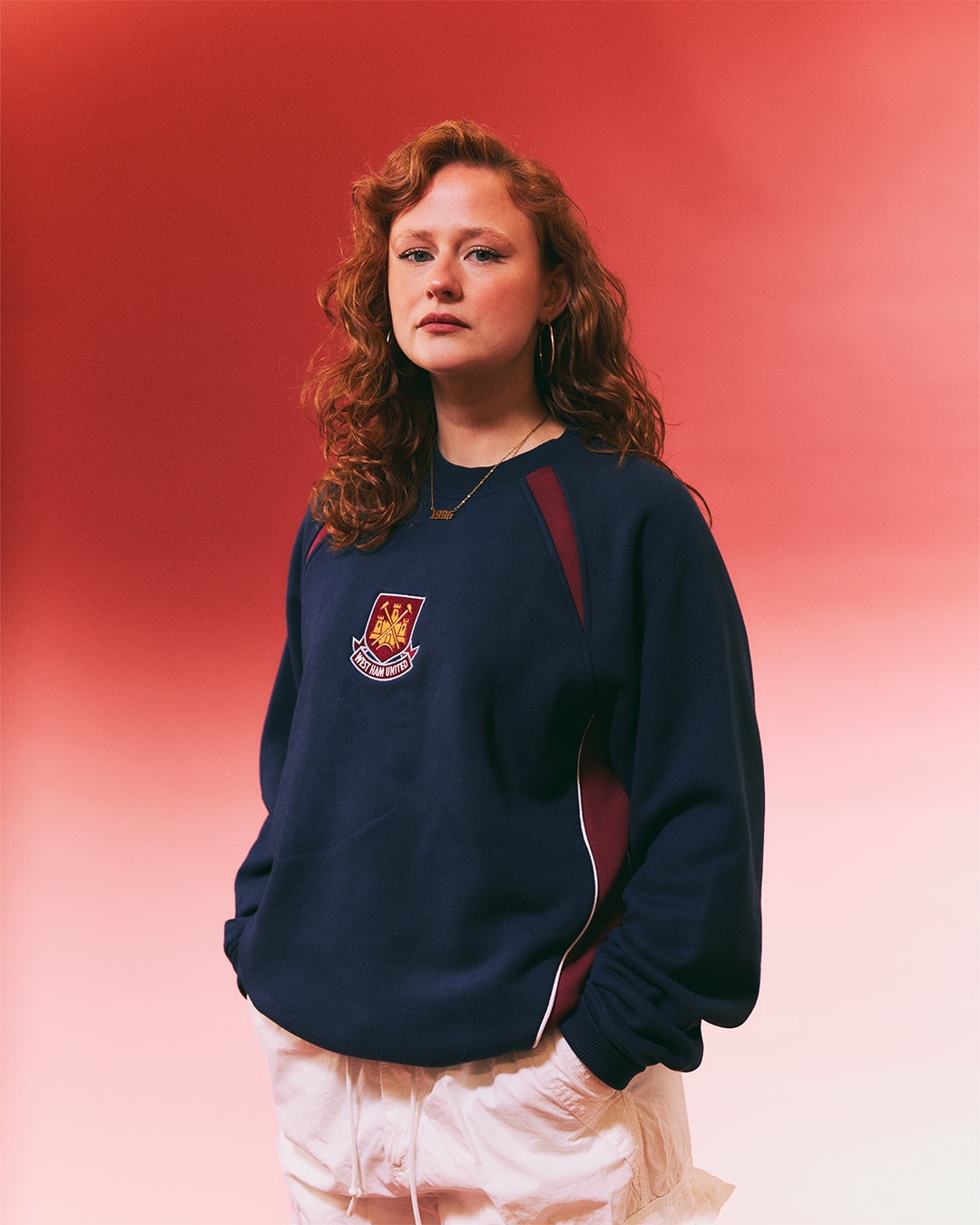 ART OF Football x West Ham Navy Panelled Sweat | AOF x WHUFC