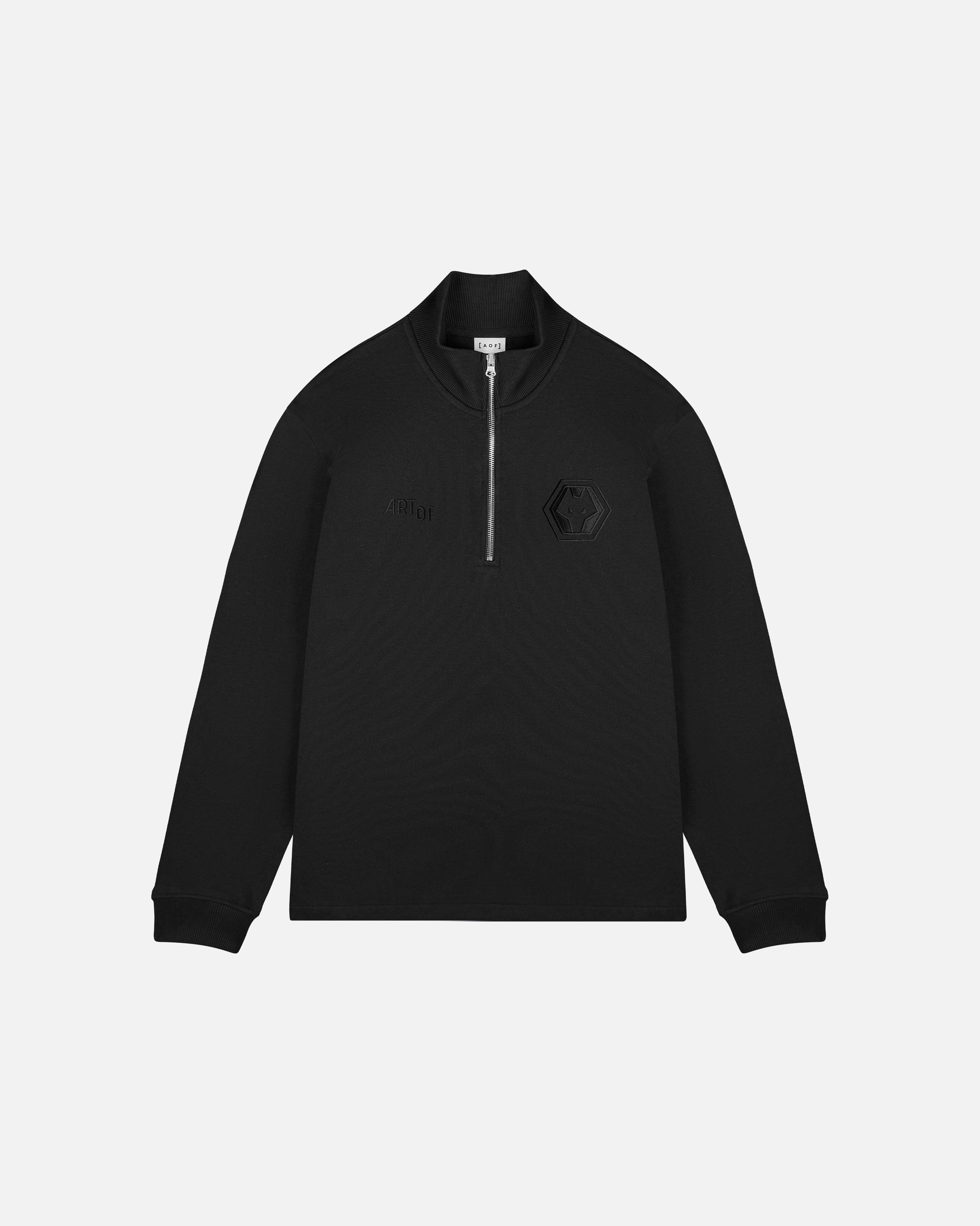 ART OF Football x Wolves Blackout Quarter Zip Black Sweat | AOF