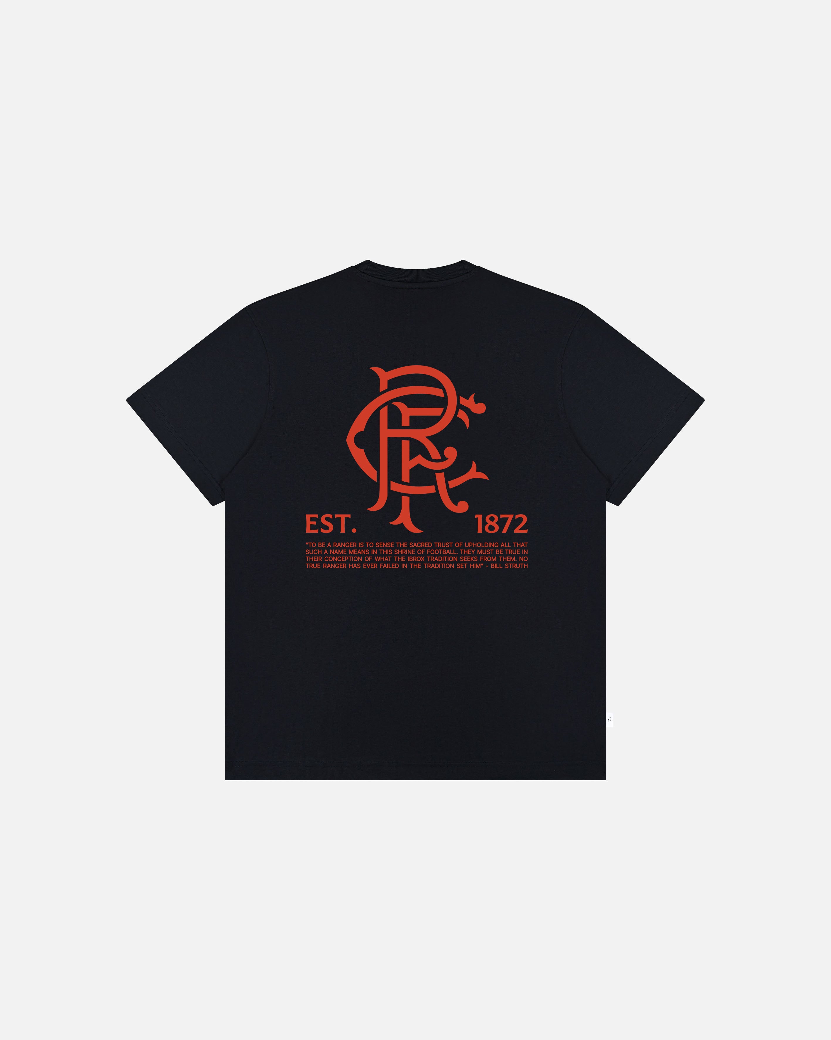 ART OF Football x Rangers 1872 Tee | AOF x RFC Black Graphic T-shirt