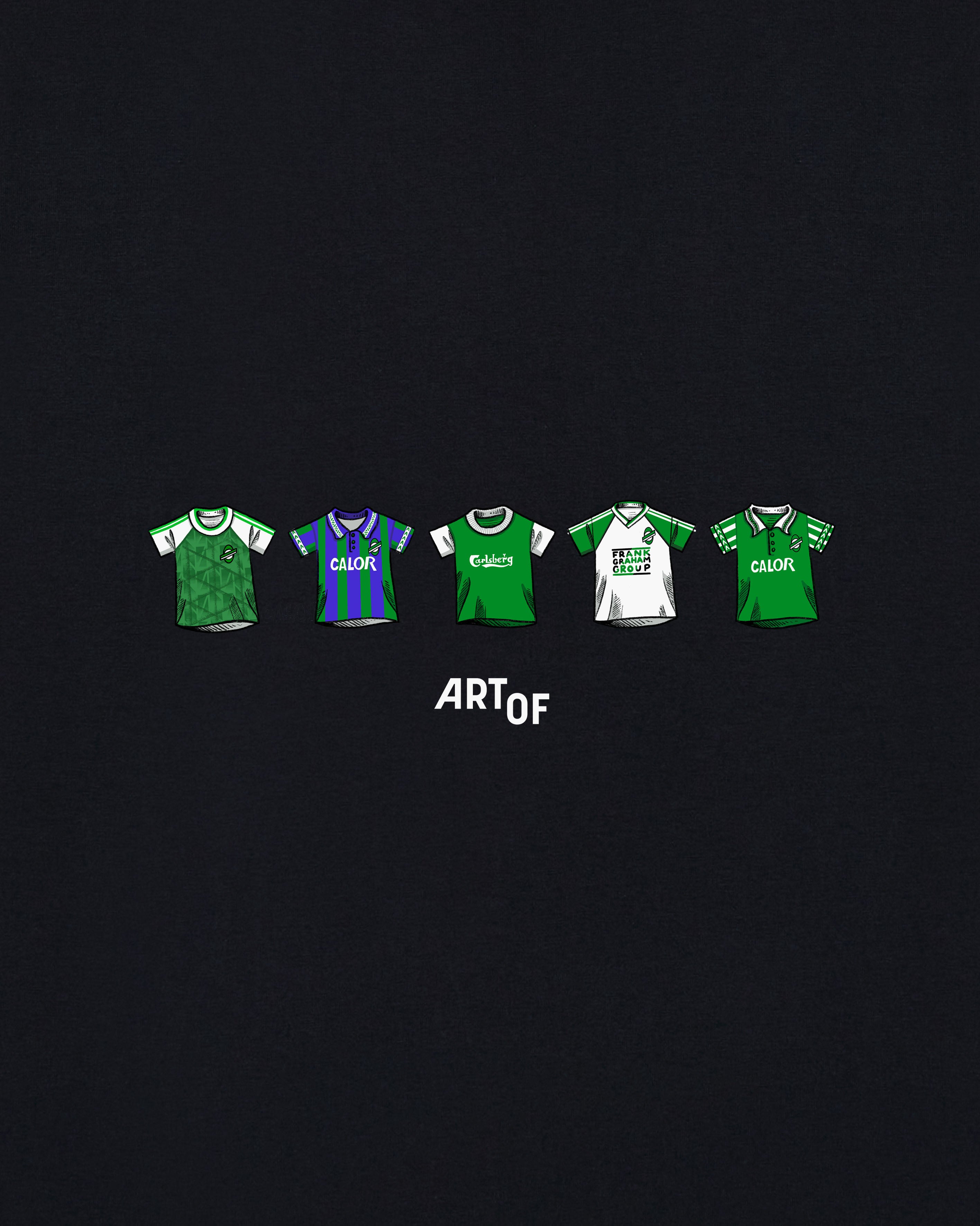 ART OF x Hibernian Printed Classics Tee | Black Football T-shirt